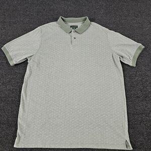 David Taylor Mens XL Tall Polo Shirt Green Diamond Pattern